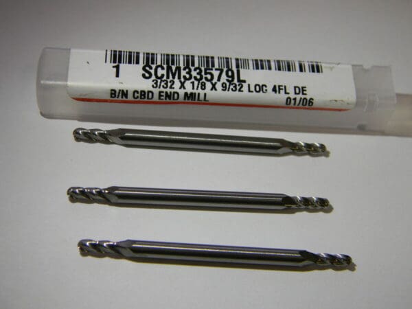 Hertel Scm33579l 3/32" x 1/8" x 9/32" x 2" 4fl Carbide Cc Bn Double End Mills