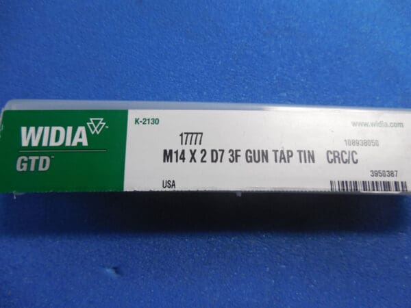 Widia GTD Plug Spiral Point Tap M14 X 2 D7 3FL HSS CRC/C 17777