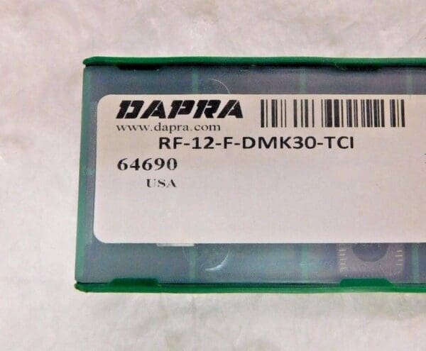 Dapra Heavy Feed Carbide Milling Insert RF12-F Grade DMK3 12mm Qty. 5 64690