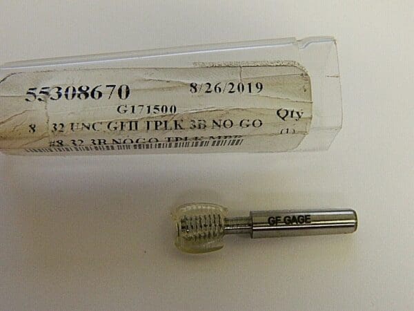 GF Gage #8-32, Class 3B, Single End Plug Thread No Go Gage. W0164323BNK