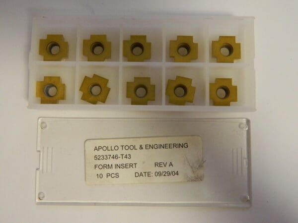 Apollo Tools Carbide Form Inserts Qty 10 5233746-T43