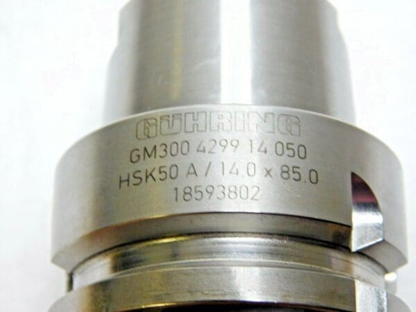 Guhring Hydraulic Chuck HSK50A Through Coolant 14mm Hole Diam 4299 14.050