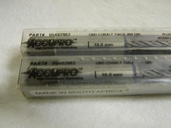 Accupro Cobalt Jobber Drills 10mm 120° Angle Qty 2 05492962