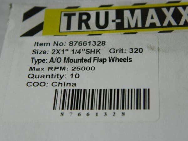 Tru-Maxx Alum Oxide Coated Mounted Flap Wheel 2" x 1" Extra Fine Qty 10 87661328