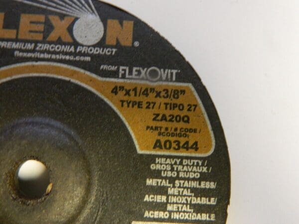 Flexon 4" Wheel Diam 1/4" WT 3/8" AH Type 27 Depressed Center Wheel Qty 10