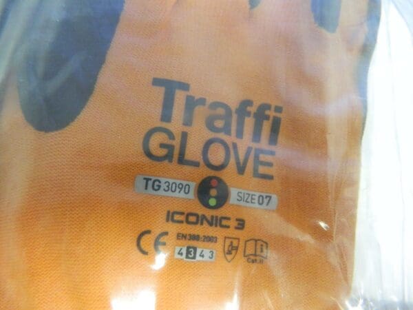 TraffiGlove Iconic 3 Water/Oil Res Fine Gauge Gloves Cut Res 3 SZ 7 Amber QTY 10