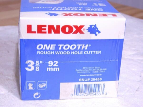 Lenox Bi-Metal One Tooth Rough Wood Hole Cutter 3-5/8” Dia 2” Cut Depth 25456