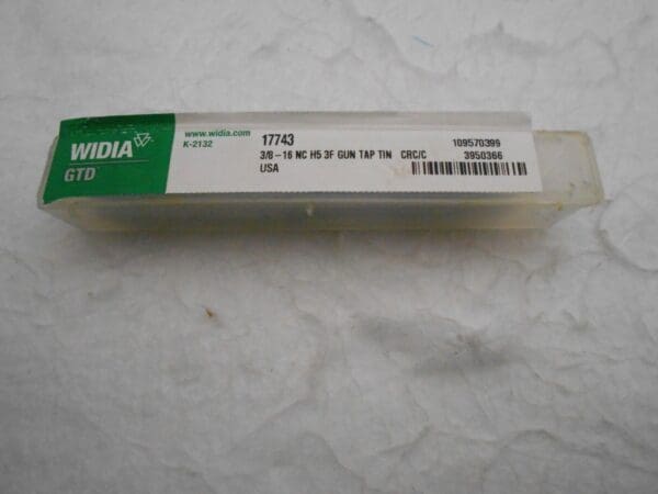 Widia GTD Plug Gun Tap 3/8-16 NC H5 3FL HSSe-PM TiN Qty 3 17743