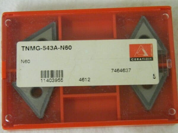 Ceratizit Carbide Turning Insert TNMG543A Grade N60 QTY 5 11403955