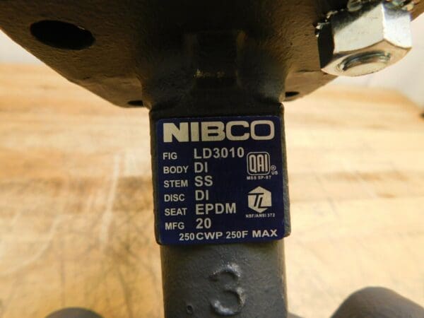 NIBCO 3" Pipe Lug Butterfly Valve NLG200F