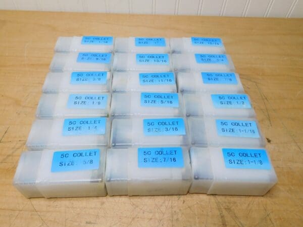 18 Piece 5C Round Collet Set 1/16 to 1-1/8" Cap Increments of 1/16" 230-8018