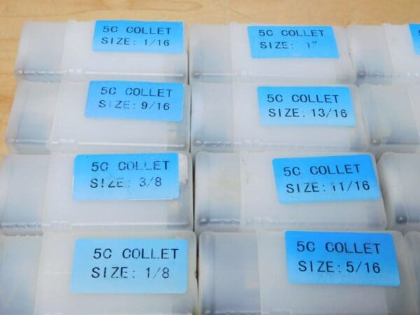 18 Piece 5C Round Collet Set 1/16 to 1-1/8" Cap Increments of 1/16" 230-8018