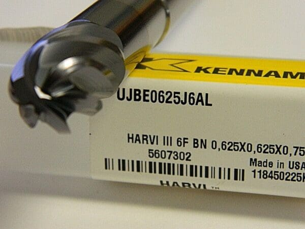 Kennametal 5/8" Diam, 3/4" LOC, 6 Flute Solid Carbide Ball End Mill 5607302