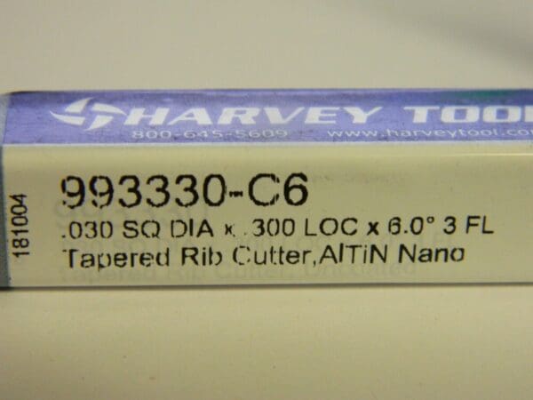 Harvey Tool LOC 0.3000 Tapered End Mill 993330-C6