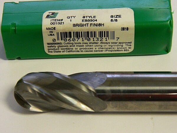 Precision Twist Drill 5/8" Diam 1-1/4" LOC 4 Fl Solid Carbide Ball EndMill 00132