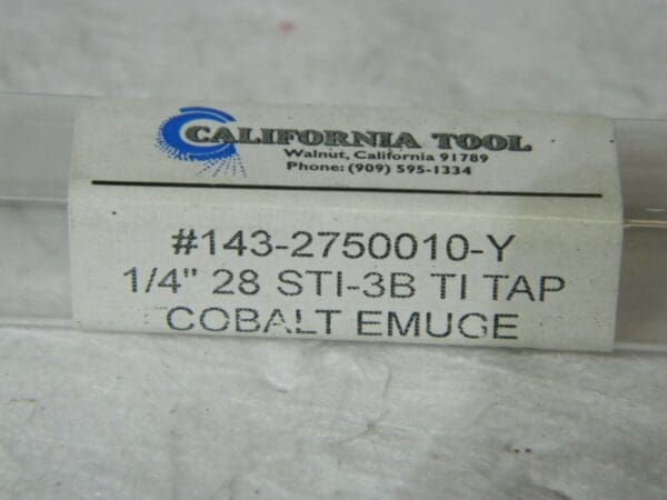 California Tool Spiral Flute Tap 1/4-28 UNF 15° 3FL BU4560115639