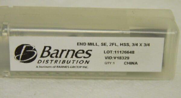 Barnes End Mill 3/4" X 3/4" 2FL HSS Single Right Hand 27655