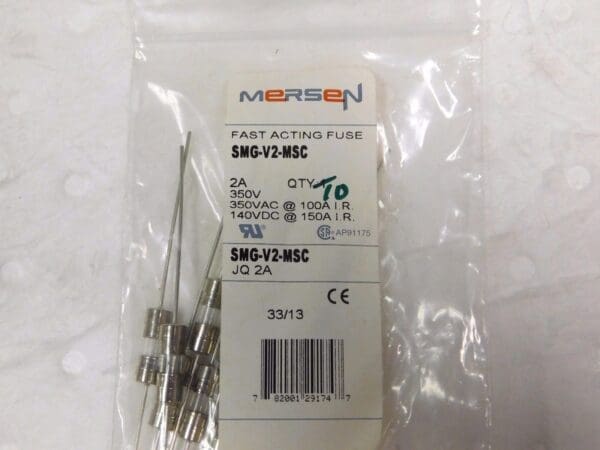 Mersen Fast Acting Miniature Glass Fuse 350V 2A 10-Pack Lot of 7 #SMG-V2