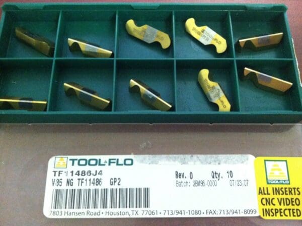 Tool-Flo Indexable Carbide Grooving Inserts V85NG R.050 GP2 #TF11486J4