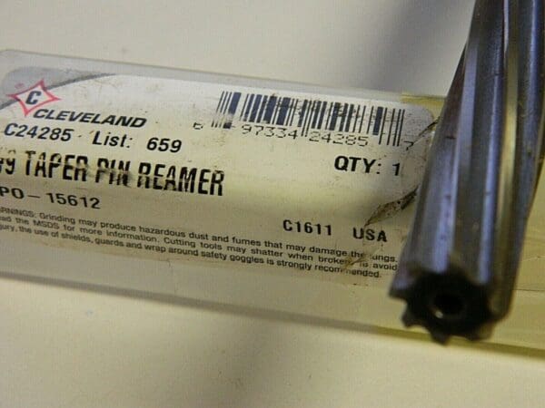 Cleveland #9 Pin, 0.6066" Diam 6-1/16" Flute Taper Pin Reamer. C24285