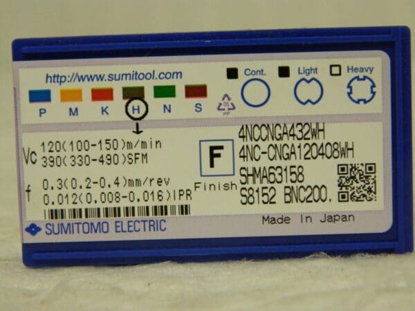 Sumitomo Carbide Turning Insert 4NCCNGA432WH-BNC200 16DTEDF