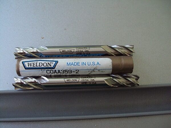 Weldon Double End Mills 23/64" x 3/4" x 3-1/2" 4F HSCo QTY 2 COAA359-2