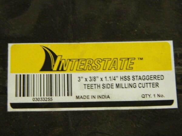 Interstate 3" Diam x 3/8" Face Width Staggered Tooth Side Milling Cutter03033255