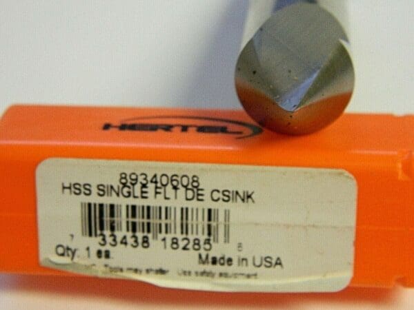 Hertel 3/4" Head Diam, 3/4" Shank Diam, 1 Flute 90° High Speed Steel Countersink