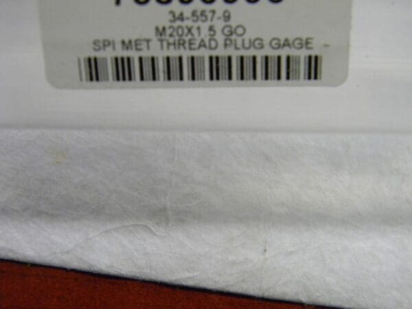 SPI M20x1.5 Class 6H Single End Plug Thread Go Gage 75890996