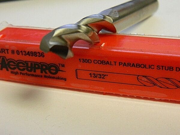 Accupro 13/32" 130° Parabolic Flute Cobalt Screw Machine Drill Bit QTY 2