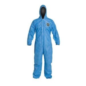 BOX of 25 DuPont ProShield 10 Blue Coveralls w/Hood Size Medium PB127SBUMD002500