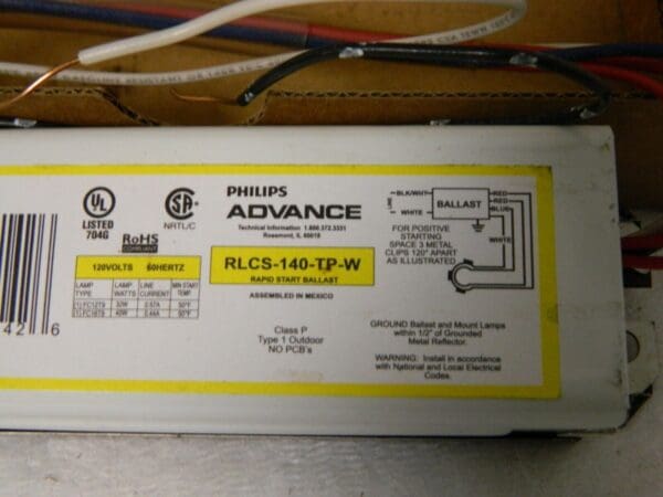 Phillips Advance Magnetic Ballast 32/40 W 120 V 1 Lamp RLCS140TPWI