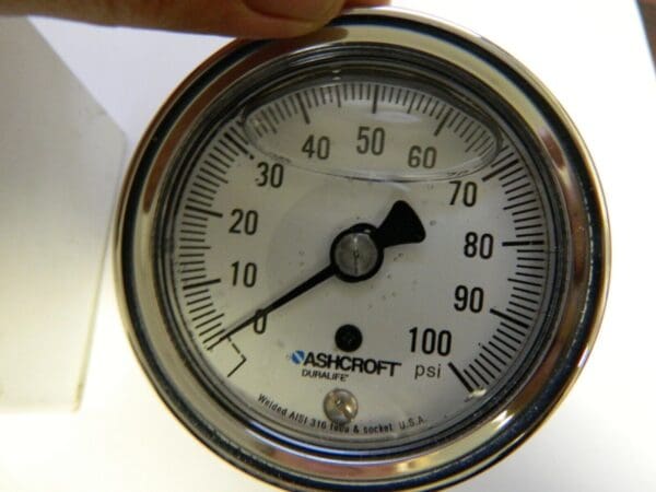 Ashcroft 2-1/2" Dial, 1/4 Thread, 0-100 Scale Range, Pressure Gauge