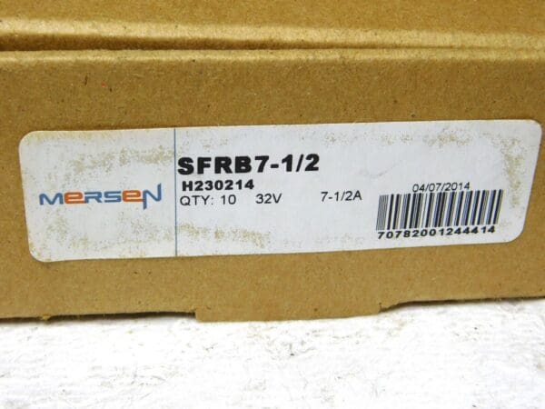 Mersen Inline Fuse Holder 1 Pole 32 VAC/VDC 7.5 Amp Qty 10 SFRB7-1/2