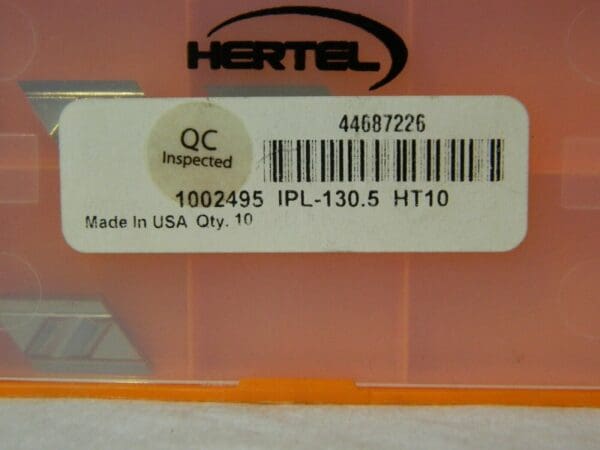 Hertel IPL1305 HT10 Carbide Profiling Insert Qty 5 44687226