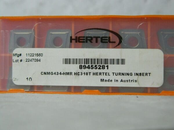 Hertel CNMG434-HMR HC310T Carbide Turning Insert Qty 10 89455281