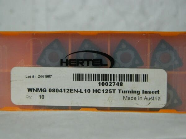 Hertel WNMG433-L10 HC125T Carbide Turning Insert Qty 8 1002748