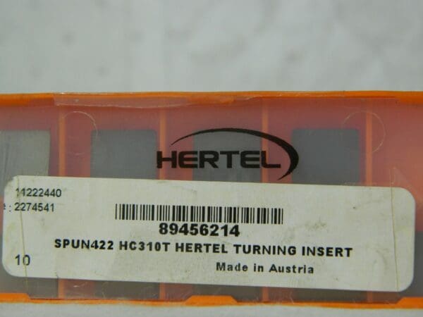 Hertel Carbide Turning Insert SPU422 Grade HC310T QTY 9 89456214