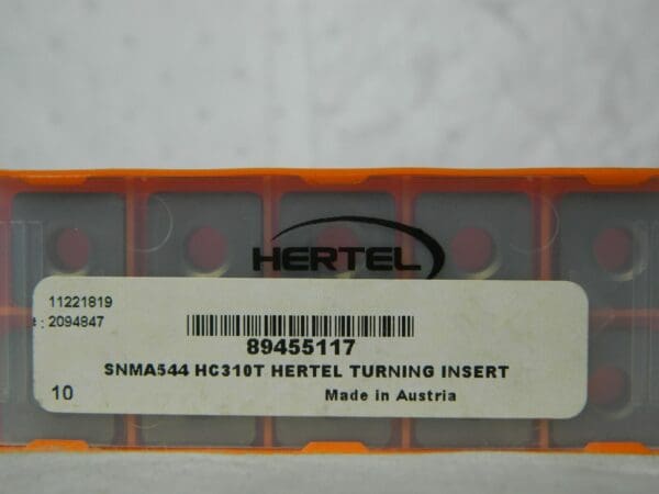 Hertel Carbide Turning Insert SNMA544 Grade HC310T QTY 10 89455117