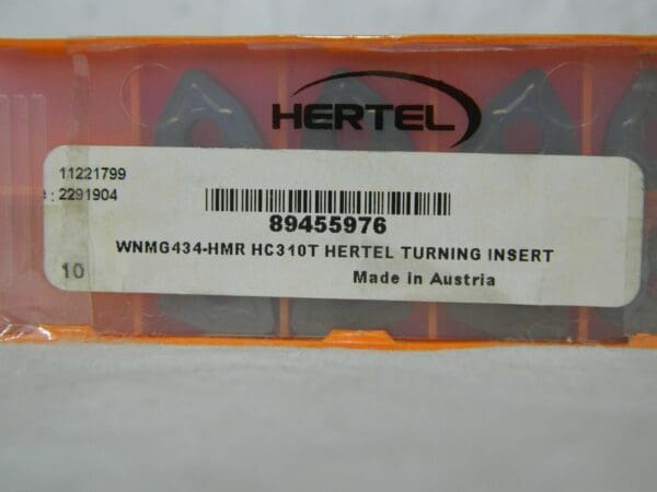 Hertel Carbide Turning Insert WNMG434 HMR Grade HC310T QTY 8 89455976