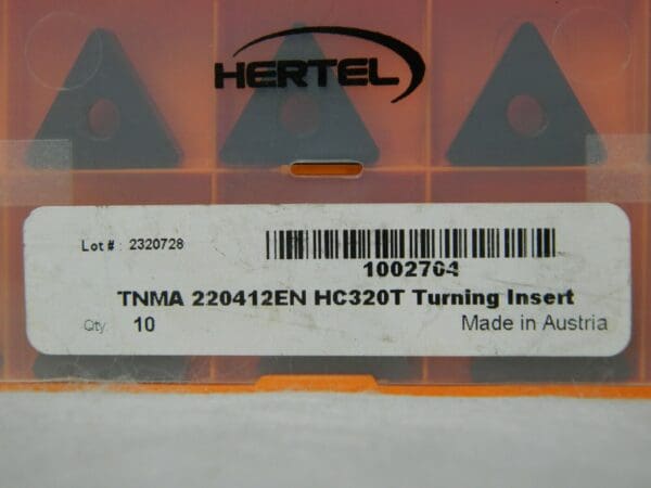 Hertel TNMA433 HC320T Carbide Turning Insert Qty 9 1002704