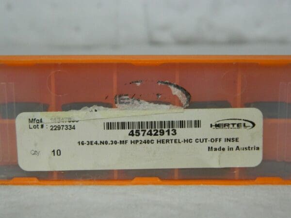 Hertel 16-3E4.N0.30-MF HP240C Carbide Cutoff Insert Qty 10 45742913