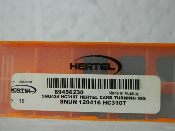 Hertel SNU434 HC310T Carbide Turning Insert Qty 6 89456230