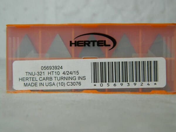 Hertel Carbide Turning Insert TNU321 Grade HT10 QTY 10 05693924