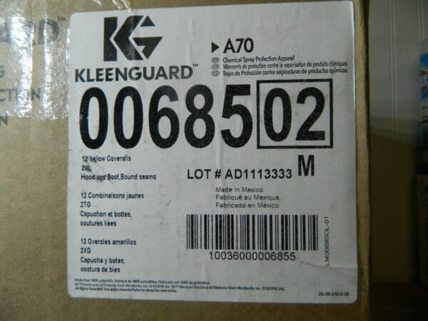 KleenGuard Size 2XL PE Film Chemical Resistant Coveralls Qty 12 0065