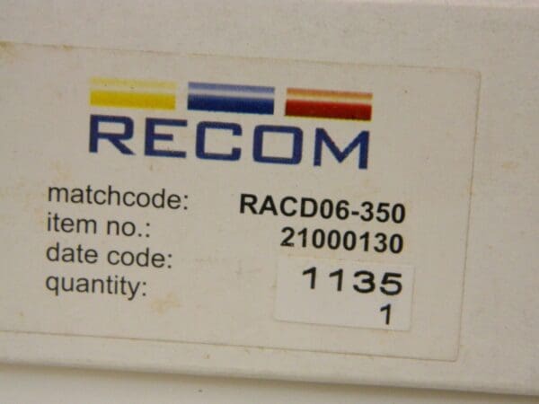 Recom LED Driver CC AC/DC 3-24V 350MA Qty 6 RACD06-350