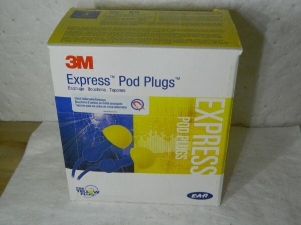 3M Express Pod Plugs Metal Detectable Disposable Corded 25 dB 100 Pairs 311-1127