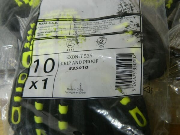 MAPA Exonit 535 Grip and Proof Impact Gloves ANSI CUT 2 SZ LG/10 Qty 6 535010