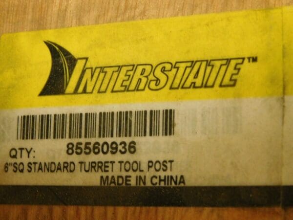 Interstate Standard Turret Tool Post 6" Square x 14" to 20" Lathe Swing ETP-6S