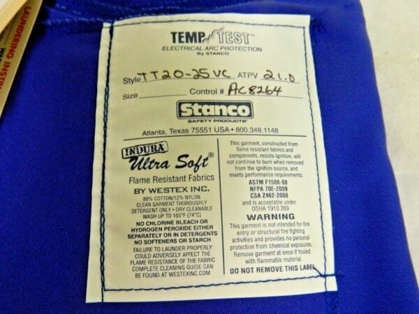 Stanco Indura Ultrasoft Arc Welding Leggings Royal Blue Qty 1 Pair TT20-25VC